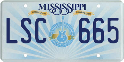 MS license plate LSC665