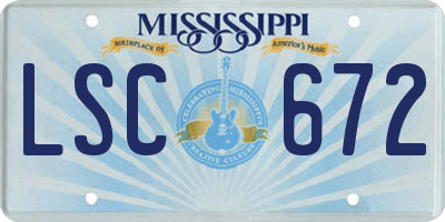 MS license plate LSC672