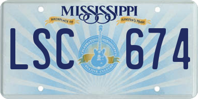 MS license plate LSC674