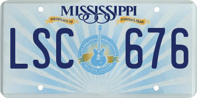MS license plate LSC676