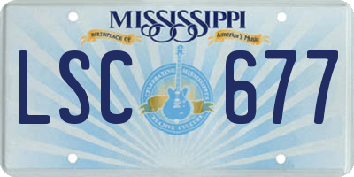 MS license plate LSC677