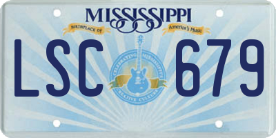 MS license plate LSC679