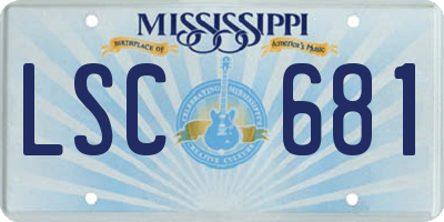 MS license plate LSC681