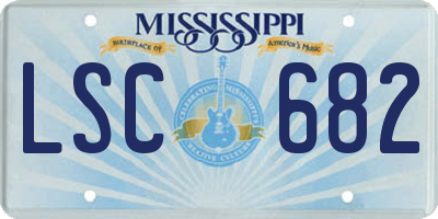 MS license plate LSC682