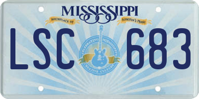 MS license plate LSC683