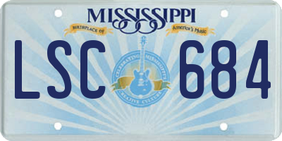 MS license plate LSC684