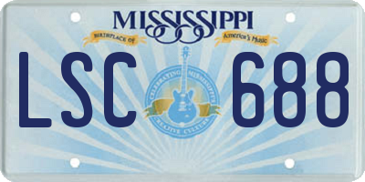 MS license plate LSC688
