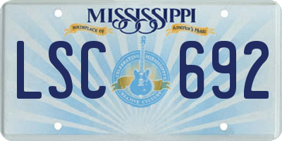 MS license plate LSC692