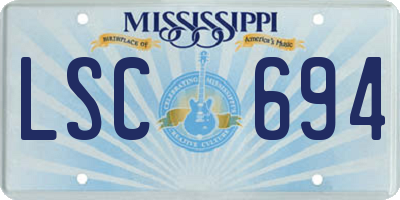 MS license plate LSC694