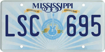 MS license plate LSC695