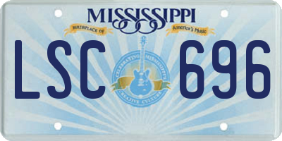 MS license plate LSC696