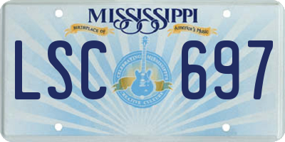 MS license plate LSC697