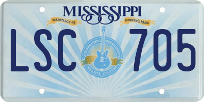 MS license plate LSC705