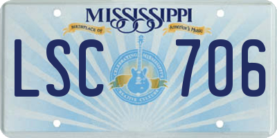 MS license plate LSC706