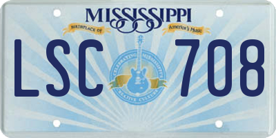 MS license plate LSC708