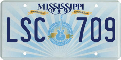 MS license plate LSC709