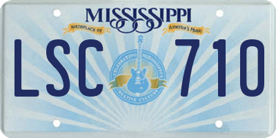 MS license plate LSC710