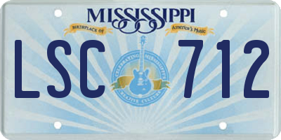 MS license plate LSC712