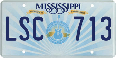 MS license plate LSC713
