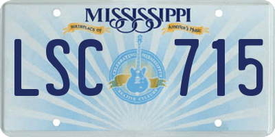 MS license plate LSC715