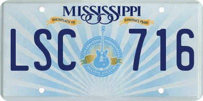 MS license plate LSC716