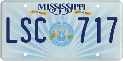 MS license plate LSC717