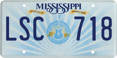 MS license plate LSC718