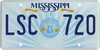 MS license plate LSC720