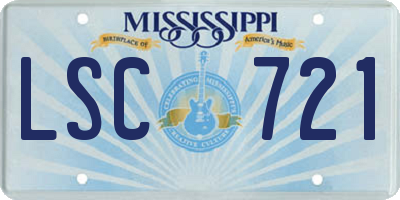 MS license plate LSC721