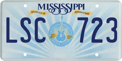 MS license plate LSC723