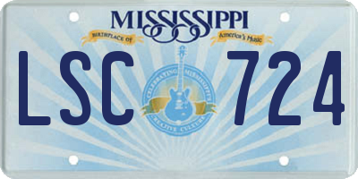 MS license plate LSC724
