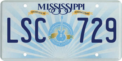 MS license plate LSC729