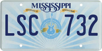 MS license plate LSC732