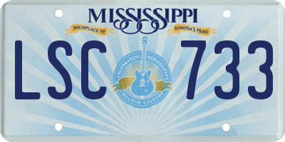 MS license plate LSC733