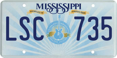 MS license plate LSC735