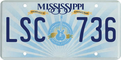 MS license plate LSC736