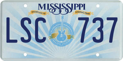 MS license plate LSC737