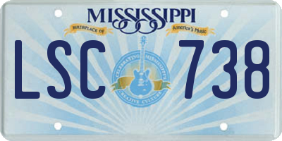 MS license plate LSC738