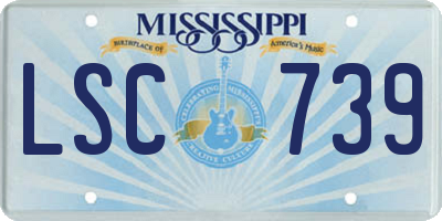 MS license plate LSC739