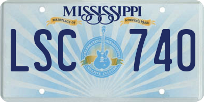MS license plate LSC740