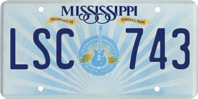 MS license plate LSC743
