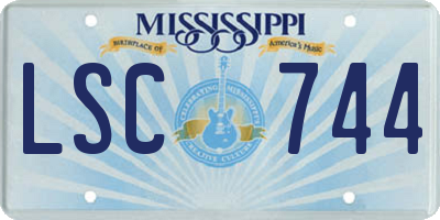 MS license plate LSC744