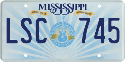 MS license plate LSC745