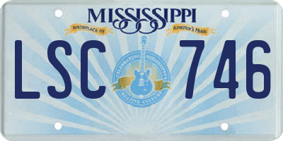 MS license plate LSC746