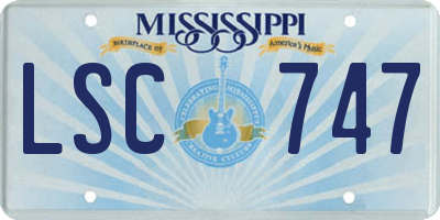 MS license plate LSC747