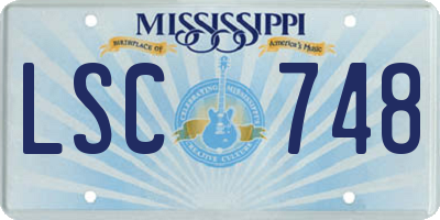 MS license plate LSC748