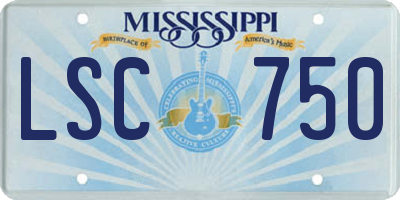 MS license plate LSC750