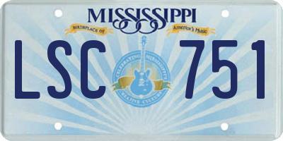 MS license plate LSC751