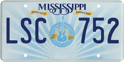 MS license plate LSC752