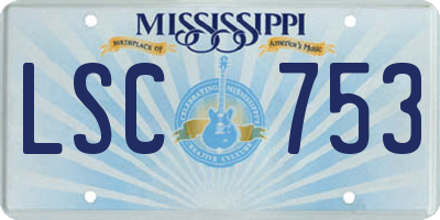 MS license plate LSC753